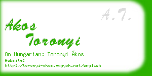 akos toronyi business card
